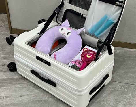 丹帝恩侧开盖行李箱大容量多功能商务可扩展拉...