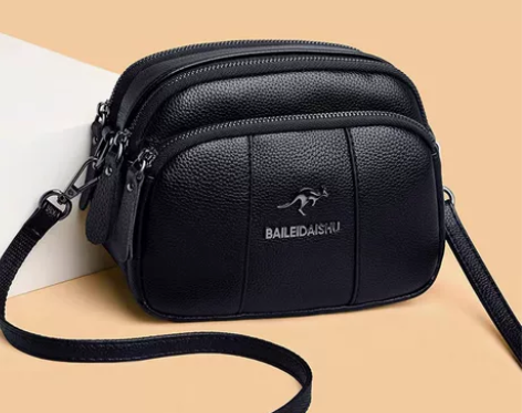 低价处理】袋鼠真皮包包新款女士简约单肩包挎...