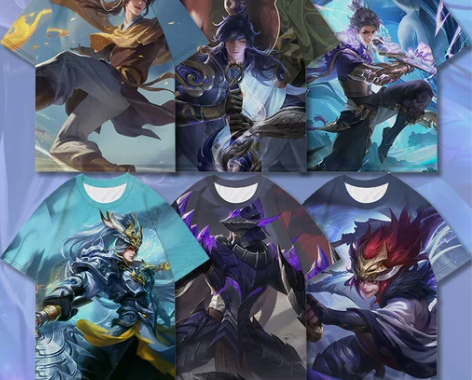 王者荣耀短袖t恤男衣服马超曜澜李白李信蒙恬...