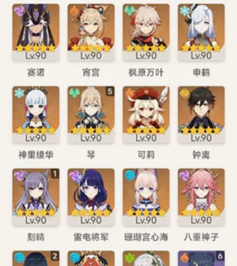 原神官服60级 多个大毕业角色 练度很高，...