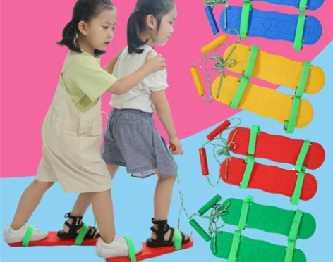 双人游戏鞋二人三人协力板幼儿园感统训练器材...