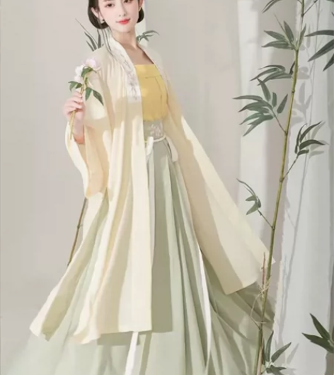 东月棠 清风笺宋制汉服三件套长衫抹胸三裥裙...