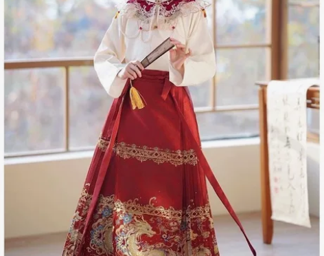 全新包邮汉服春秋款女童国风马面裙套装202...