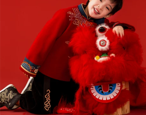 旗铂汉服男童冬拜年服男童冬款儿童中国风唐装...