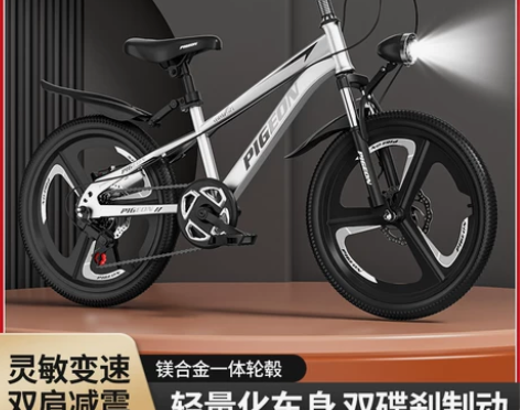 新款飞鸽儿童自行车山地8-10-12岁以上...