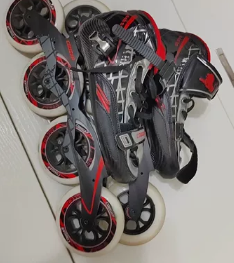 ?美洲狮速滑鞋竞速鞋大轮速度溜冰鞋碳纤直排...