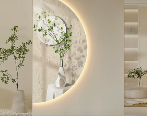 奶油风玄关装饰画肌理画北欧绿植入户走廊过道...