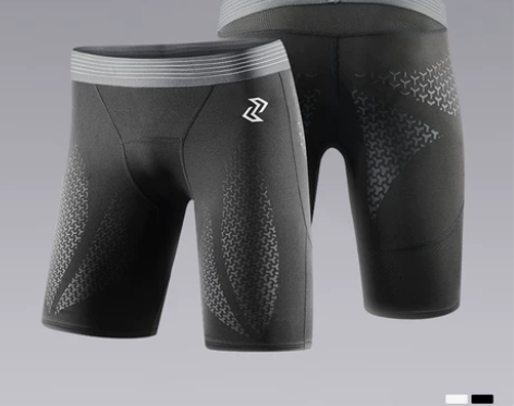 左右力量跑步压缩裤男五分液态氨纶夏季健身训...