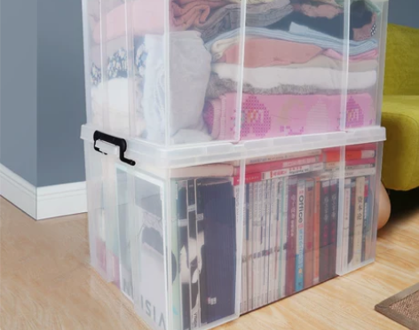 佳帮手收纳箱特大号衣服超大容量储物透明加厚...