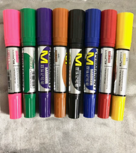 大双头8色12色彩色盒装油性记号笔马克笔麦...