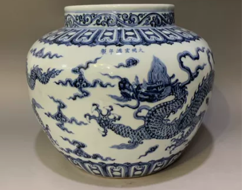 明代宣德青花龙纹罐 古玩古董真品老货旧货瓷...