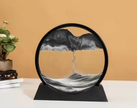 朋友给的摆件的 流沙画客厅玄关艺动态摆件。...