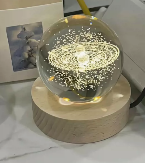 【8.8元全新包邮】发光水晶球星球小夜灯创...