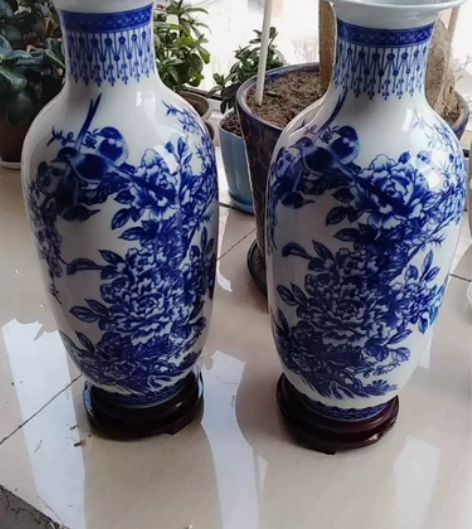 闲置陶瓷器青花瓷大花瓶摆件客厅酒柜电视柜插...
