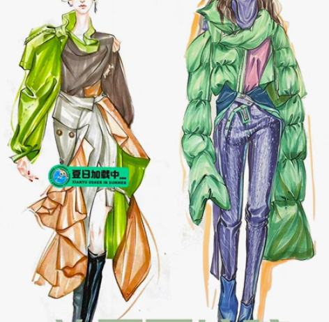 接稿啦，时装效果图，马克笔 手绘效果图A3...