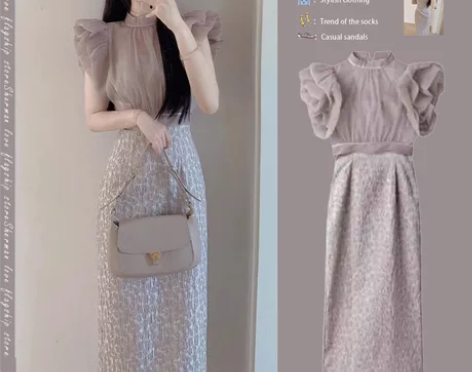 夏装气质女神范盐系轻熟御姐小众不撞款衬衫半...