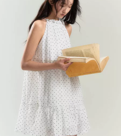 【INRM官方店】复古百搭吊带波点挂脖吊带...