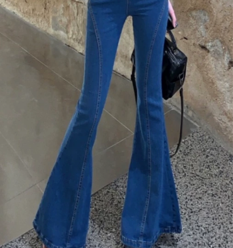 高腰显瘦大喇叭裤女夏季2024新款薄款小个...