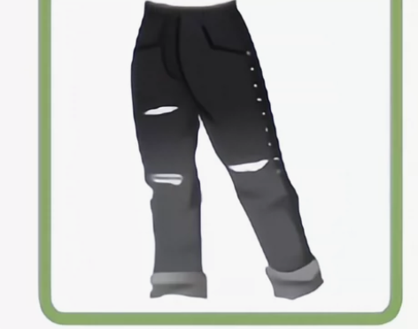 ［玉米出物］出奥比岛黑色破洞牛仔裤 老魔精...