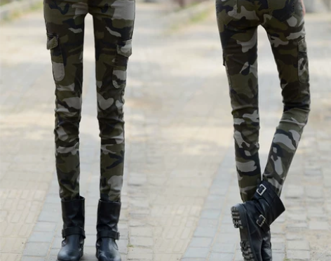 迷彩休闲裤女长裤2021新款春秋薄款韩版弹...