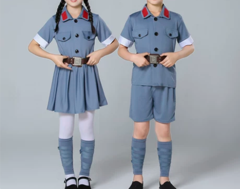 六一儿童小红军演出服男女童舞台军装红星闪闪...