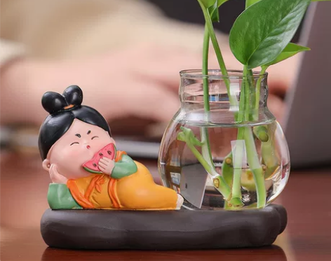 唐仕女可爱桌面房间装饰摆件客厅茶桌办公室博...