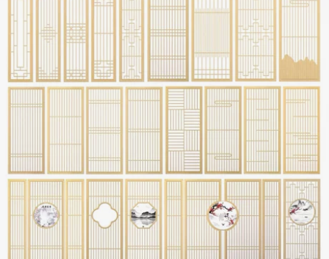 成都厂家仿古门窗实木花格隔断屏风背景墙卡座...