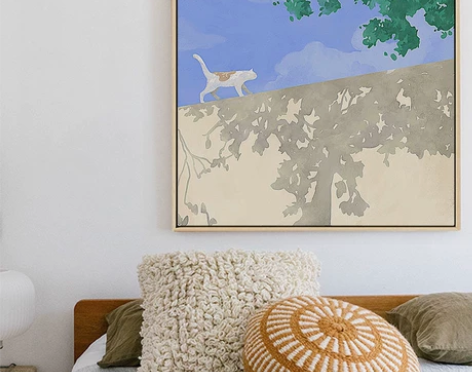 北欧客厅背景墙装饰画小清新文艺卧室风景挂画...