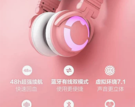 品牌型号 妖舞 猫耳耳机3G 粉色，暑假发...