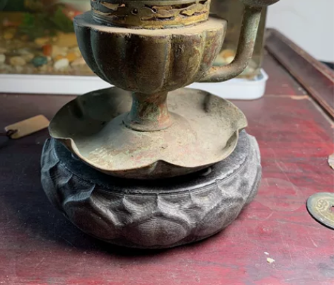 晚清民国时期两用油灯、烟灯、造型独特别致大...