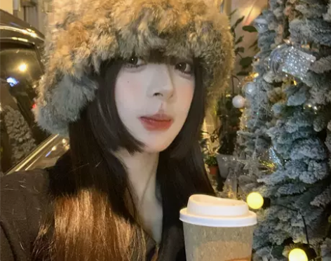 ?兔毛帽子女秋冬款加厚保暖防寒毛线帽显脸小...