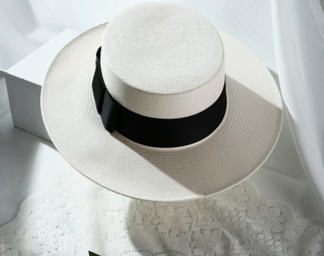 平顶帽高端日本纸帽子女英伦宽檐帅气礼帽遮阳...