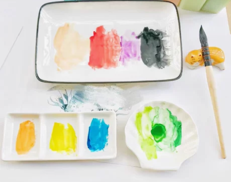 全新包邮大号长方形、正方形陶瓷调色盘 [右...