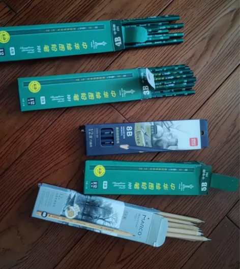 全新素描铅笔处理 孩子素描课不上了，一些专...