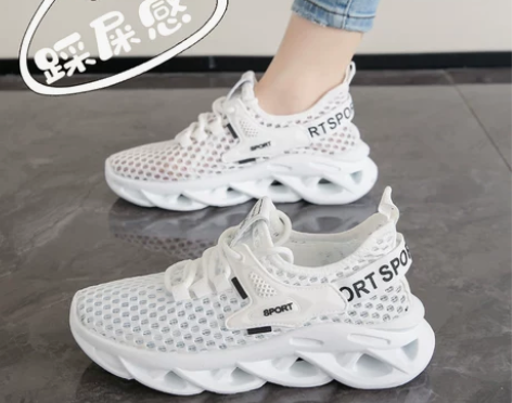 踩屎感运动鞋女2024夏季新款薄款镂空网面...