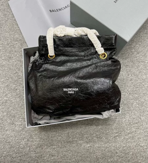 BLCG垃圾袋单肩斜挎包，进口亮面褶皱小牛...