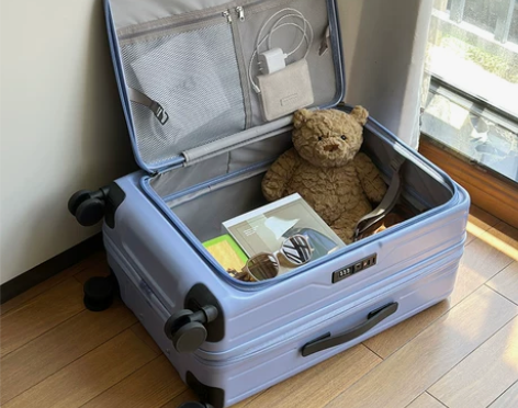 前开口行李箱女2024新款可扩展多功能拉杆...