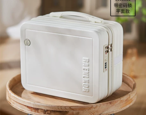 朗客可挂宽拉杆化妆品行李箱14寸女小型超轻...