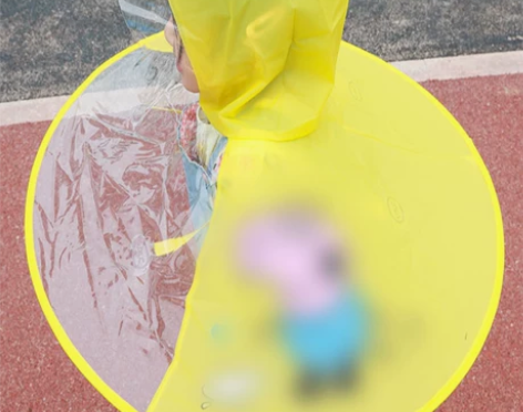 ?儿童雨衣小黄鸭斗篷式宝宝抖音防划男女幼儿...