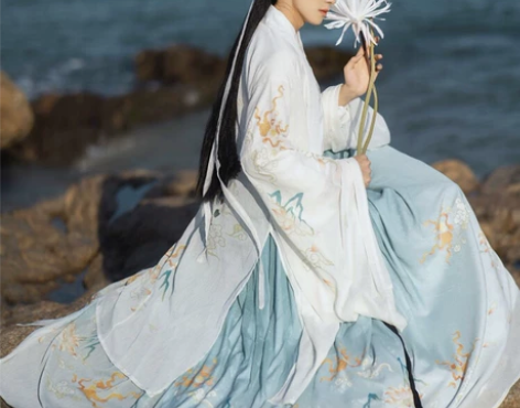 原创汉服麒麟魏晋风男女情侣交领齐腰大摆套装...