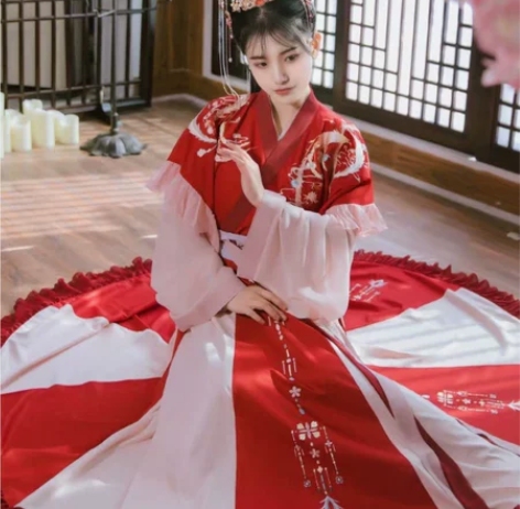 【夜未央】晋制交领汉服女梨花渡原创齐腰襦裙...