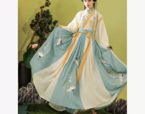 玉术汉服女雨集晋制齐腰魏晋风交领六米大裙摆...