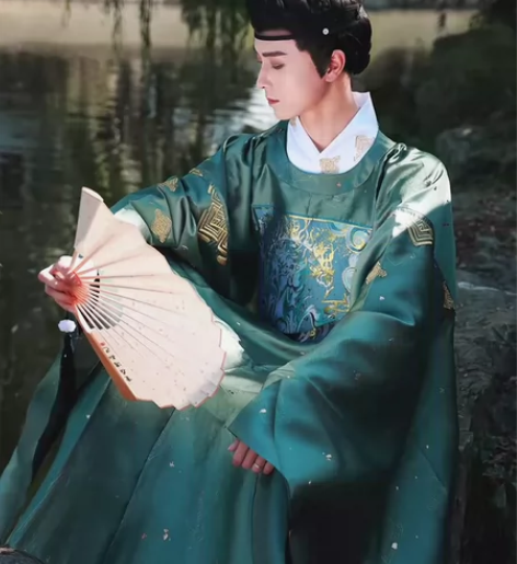 【包邮出】混沌丨如梦霓裳汉服男装圆领袍暗纹...