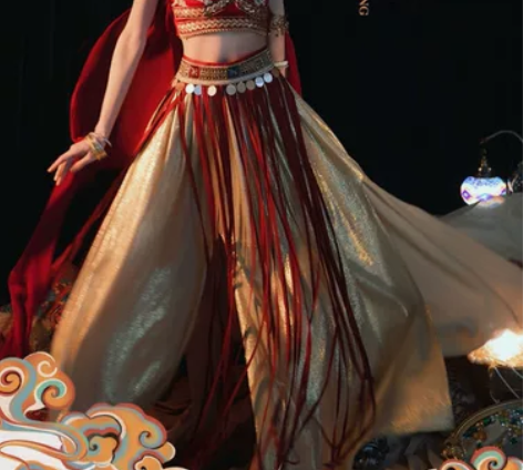 菩萨蛮汉服女飞天异域敦煌风国风舞蹈表演服装...