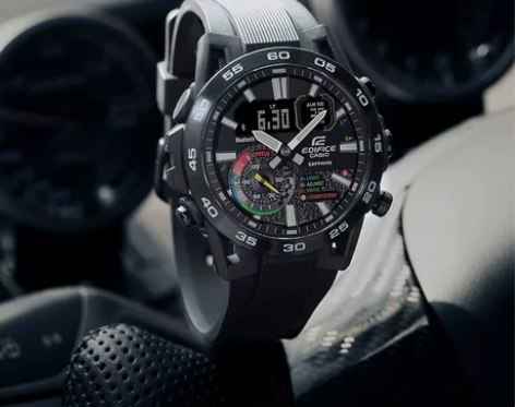 Casio卡西欧手表太阳能赛车蓝牙运动蓝宝...