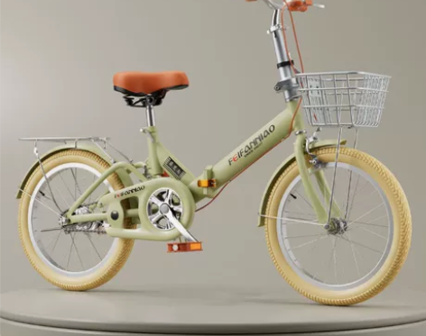 抹茶绿折叠自行车，全新小巧轻便 感兴趣的话...