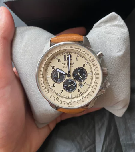 西铁城官旗FF系列飞行户外皮带光动能男士手...