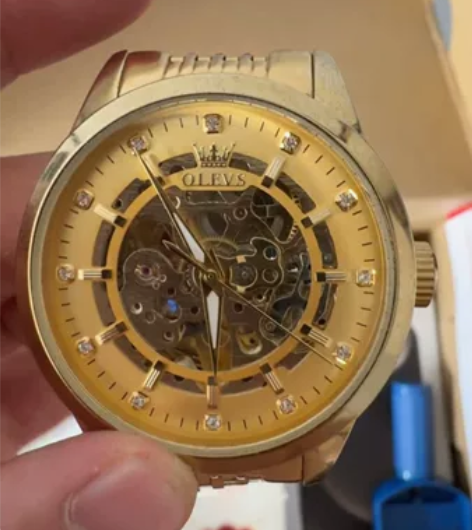 欧利时百搭时尚男士手表镂空机械。 夜...