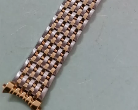 收藏镀港金不锈精钢20mm弧形老表带 经典...