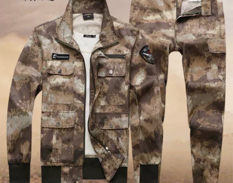 春秋迷彩服男女劳保套装耐磨工装户外工地工作...